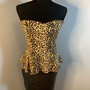 NWOT Cheetah Print Medium Strapless Top